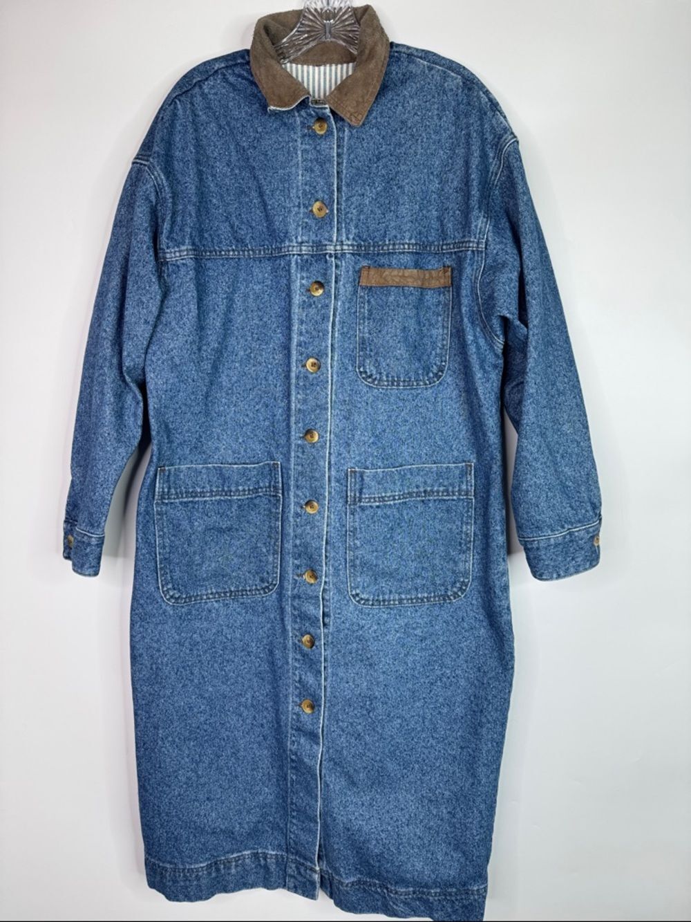 Vintage Calamity Jeans Long Denim Rodeo Jean Jacket Size Large